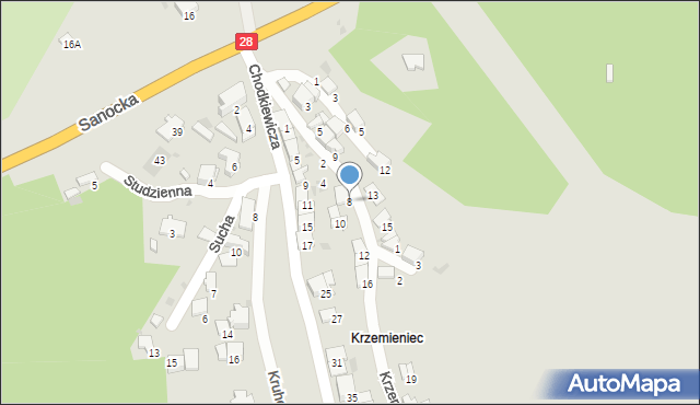 Przemyśl, Krzemieniec, 8, mapa Przemyśla