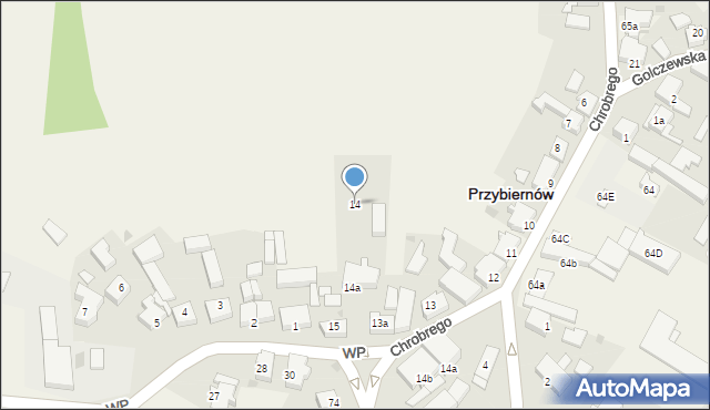 Przybiernów, Króla Bolesława Chrobrego, 14, mapa Przybiernów