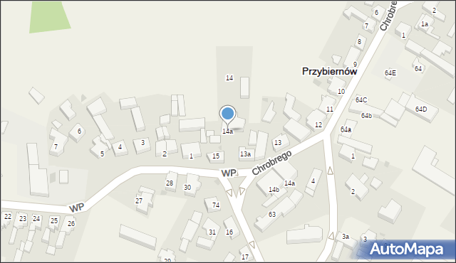 Przybiernów, Króla Bolesława Chrobrego, 14a, mapa Przybiernów