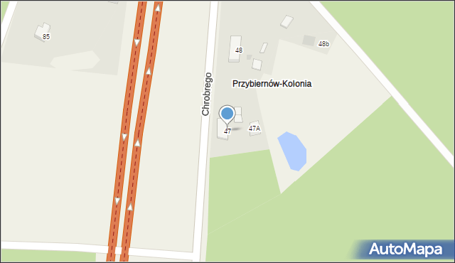 Przybiernów, Króla Bolesława Chrobrego, 47, mapa Przybiernów