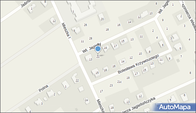 Przybiernów, Króla Władysława Jagiełły, 21, mapa Przybiernów