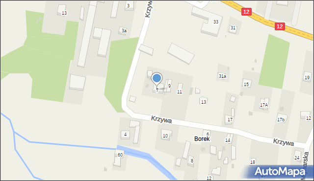 Przygłów, Krzywa, 7, mapa Przygłów