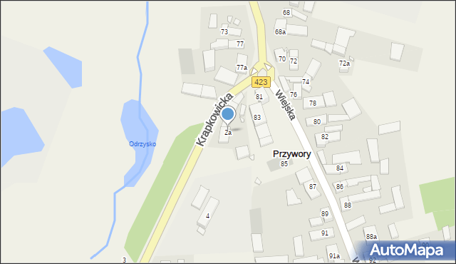 Przywory, Krapkowicka, 2a, mapa Przywory