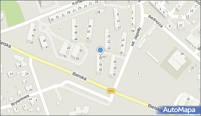 Pszczyna, Króla Władysława Jagiełły, 32, mapa Pszczyny