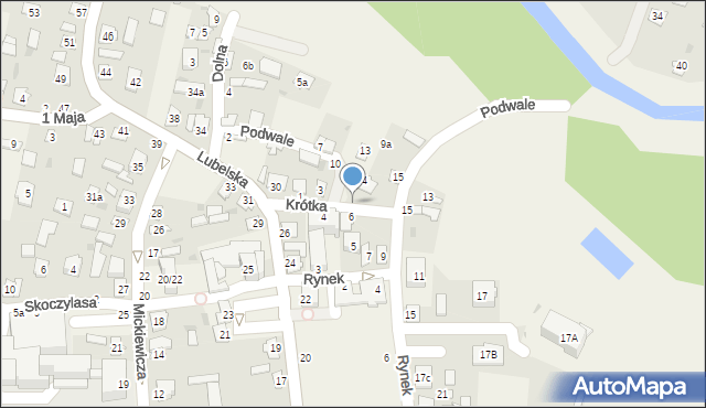 Puchaczów, Krótka, 9, mapa Puchaczów