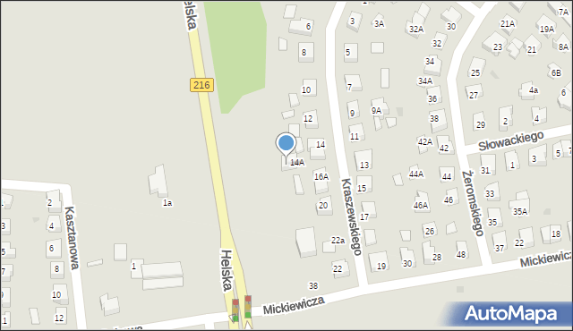 Puck, Kraszewskiego, 16, mapa Puck