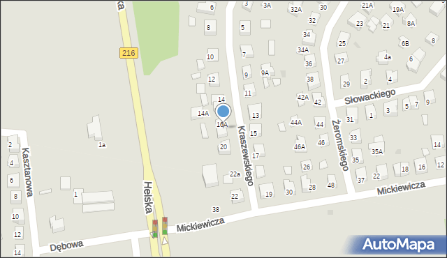 Puck, Kraszewskiego, 18, mapa Puck