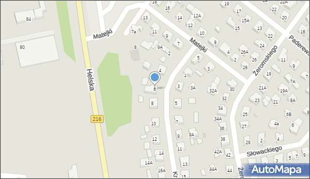 Puck, Kraszewskiego, 6, mapa Puck