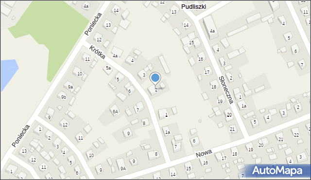 Pudliszki, Krótka, 2, mapa Pudliszki