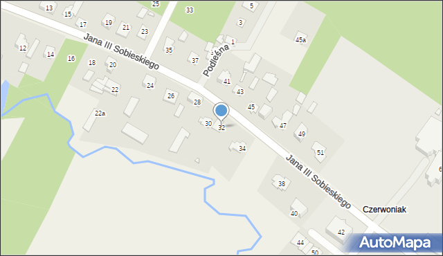 Puszcza Mariańska, Króla Jana III Sobieskiego, 32, mapa Puszcza Mariańska