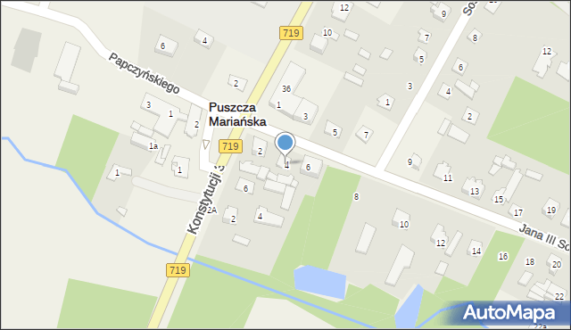Puszcza Mariańska, Króla Jana III Sobieskiego, 4, mapa Puszcza Mariańska