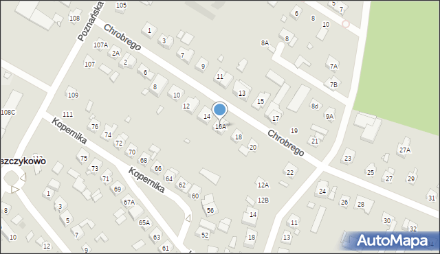 Puszczykowo, Króla Bolesława Chrobrego, 16A, mapa Puszczykowo