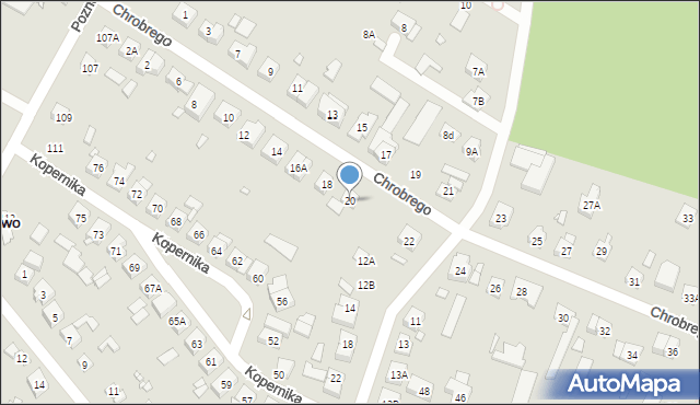 Puszczykowo, Króla Bolesława Chrobrego, 20, mapa Puszczykowo