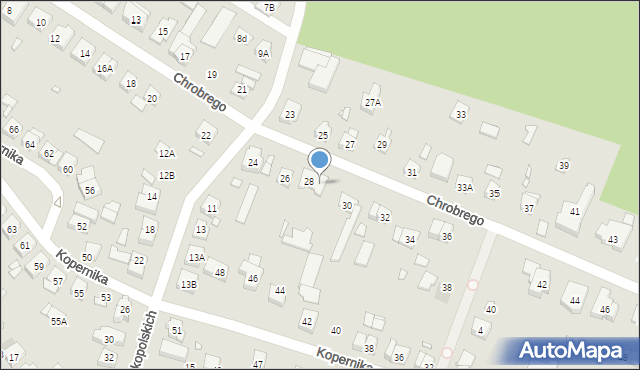Puszczykowo, Króla Bolesława Chrobrego, 28A, mapa Puszczykowo