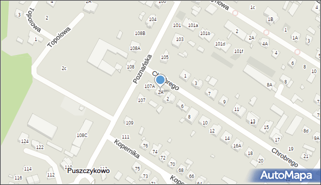 Puszczykowo, Króla Bolesława Chrobrego, 2A, mapa Puszczykowo