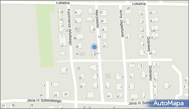 Pyskowice, Królowej Marysieńki, 9, mapa Pyskowice