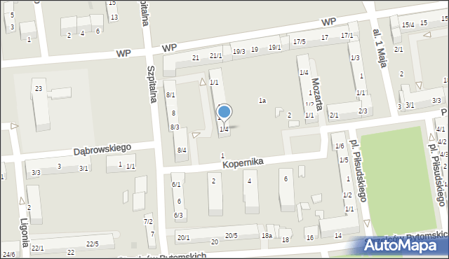 Pyskowice, Krótka, 1/4, mapa Pyskowice