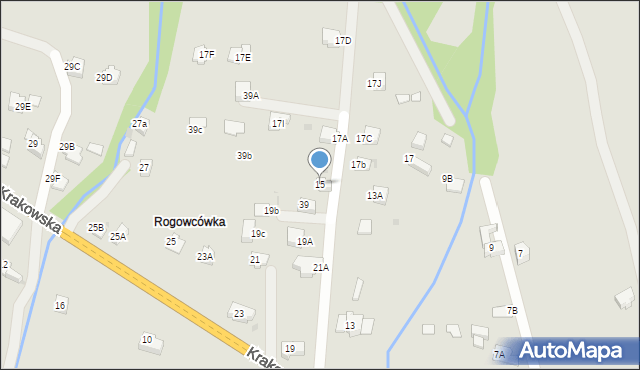 Rabka-Zdrój, Krakowska, 15, mapa Rabka-Zdrój