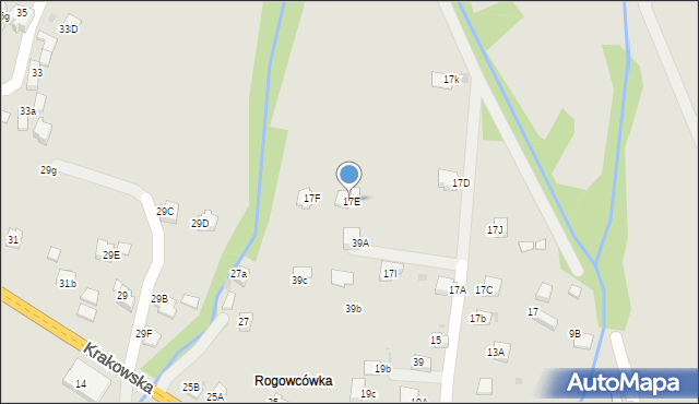 Rabka-Zdrój, Krakowska, 17E, mapa Rabka-Zdrój