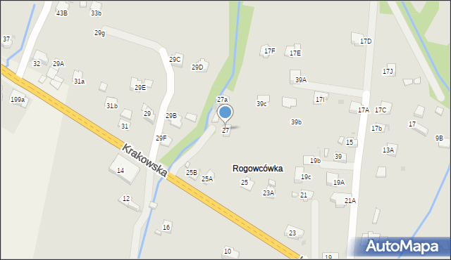 Rabka-Zdrój, Krakowska, 27, mapa Rabka-Zdrój