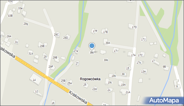Rabka-Zdrój, Krakowska, 39c, mapa Rabka-Zdrój