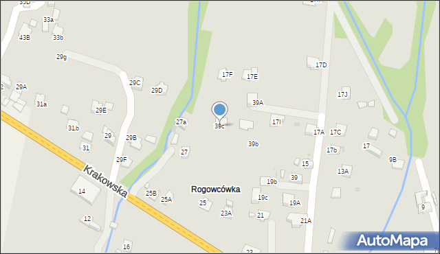 Rabka-Zdrój, Krakowska, 39c, mapa Rabka-Zdrój