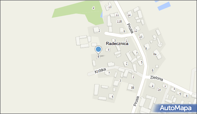 Radecznica, Krótka, 6, mapa Radecznica