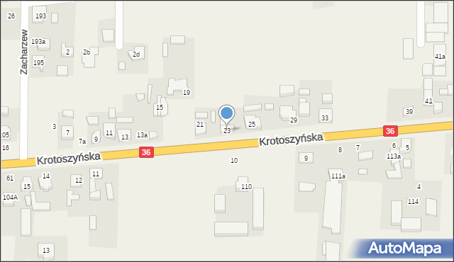 Radłów, Krotoszyńska, 23, mapa Radłów