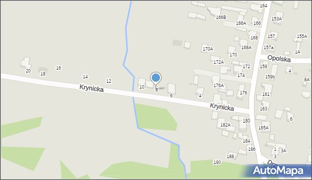 Radom, Krynicka, 8, mapa Radomia