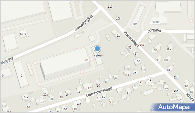 Radomsko, Krasickiego Ignacego, bp., 63/65, mapa Radomsko
