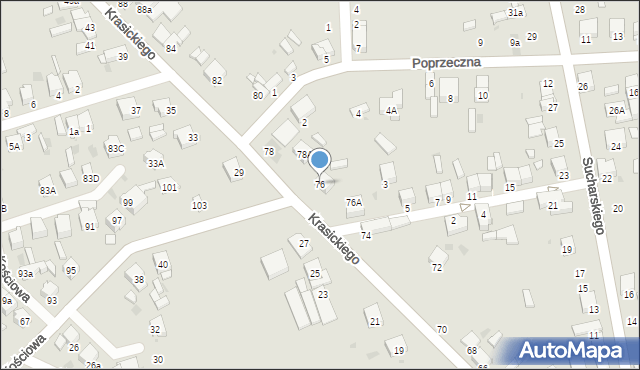 Radomsko, Krasickiego Ignacego, bp., 76, mapa Radomsko