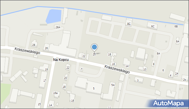 Radomsko, Kraszewskiego, 20, mapa Radomsko