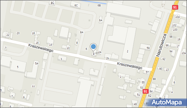 Radomsko, Kraszewskiego, 4, mapa Radomsko