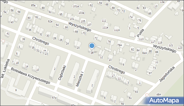 Radomsko, Króla Bolesława Chrobrego, 16, mapa Radomsko