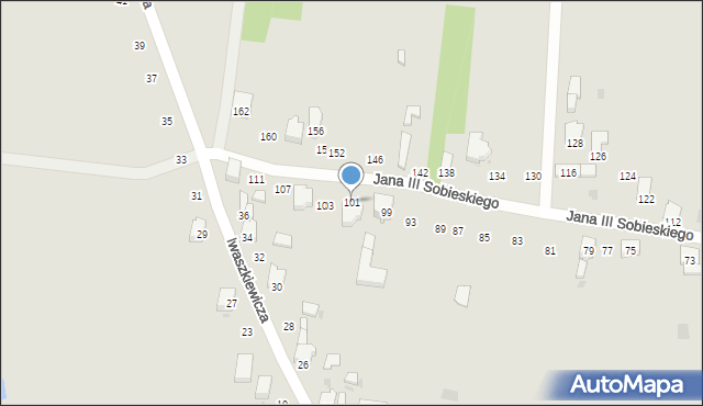 Radomsko, Króla Jana III Sobieskiego, 101, mapa Radomsko