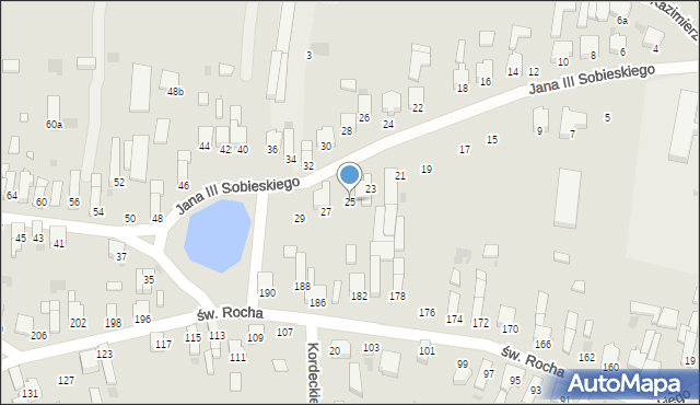 Radomsko, Króla Jana III Sobieskiego, 25, mapa Radomsko