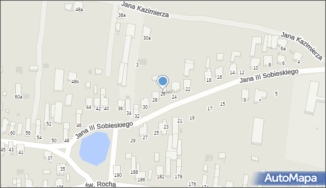 Radomsko, Króla Jana III Sobieskiego, 26, mapa Radomsko