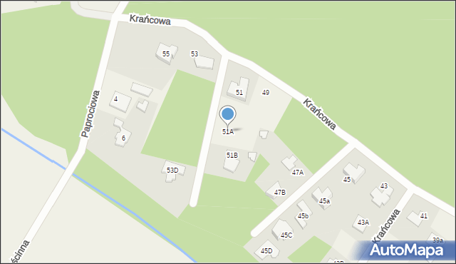 Radonie, Krańcowa, 51A, mapa Radonie