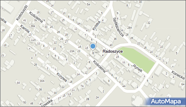 Radoszyce, Krakowska, 6, mapa Radoszyce