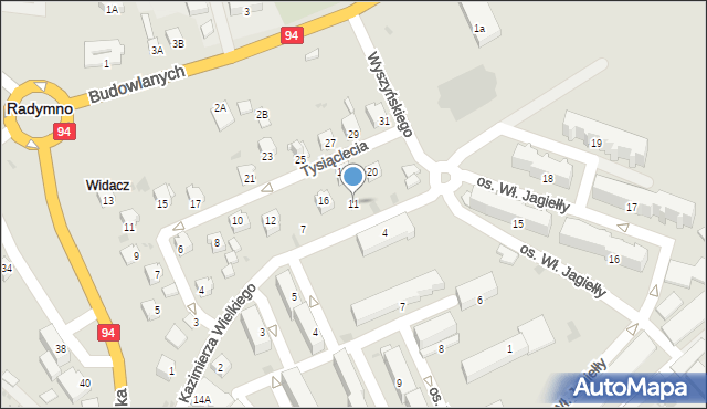 Radymno, Króla Kazimierza Wielkiego, 11, mapa Radymno
