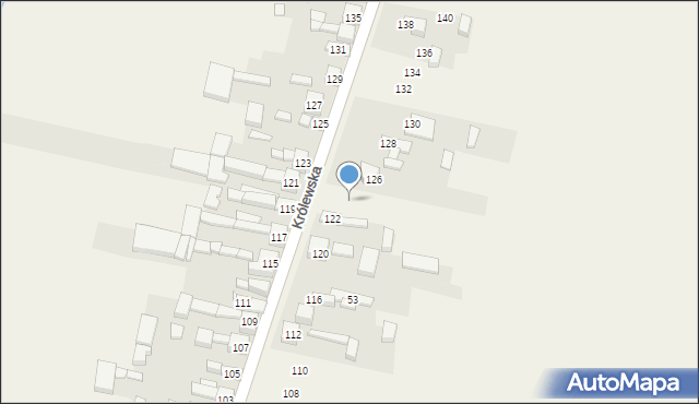 Radziechowice Drugie, Królewska, 124, mapa Radziechowice Drugie