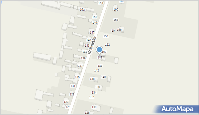 Radziechowice Drugie, Królewska, 148, mapa Radziechowice Drugie