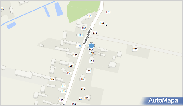 Radziechowice Drugie, Królewska, 166, mapa Radziechowice Drugie