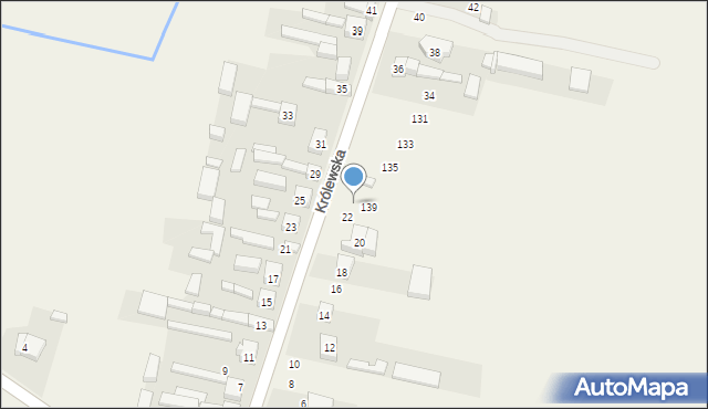 Radziechowice Drugie, Królewska, 24, mapa Radziechowice Drugie