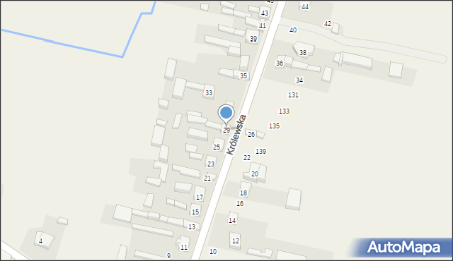 Radziechowice Drugie, Królewska, 29, mapa Radziechowice Drugie