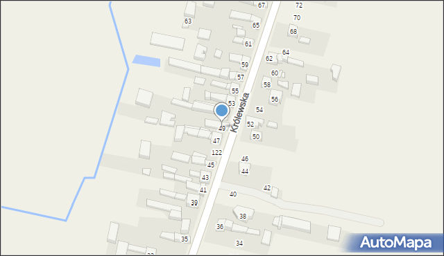 Radziechowice Drugie, Królewska, 49, mapa Radziechowice Drugie