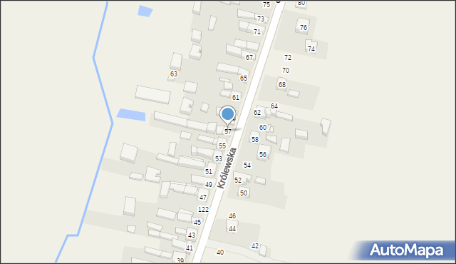 Radziechowice Drugie, Królewska, 57, mapa Radziechowice Drugie