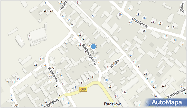 Radziłów, Krótka, 6, mapa Radziłów