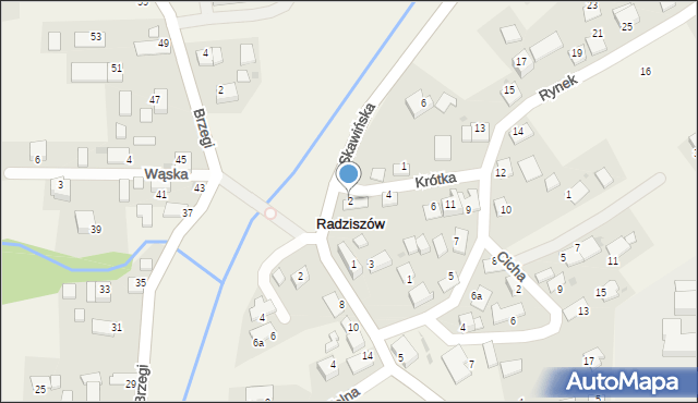 Radziszów, Krótka, 2, mapa Radziszów