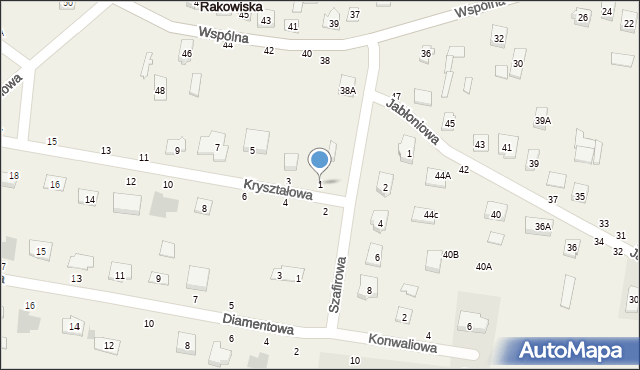 Rakowiska, Kryształowa, 1, mapa Rakowiska